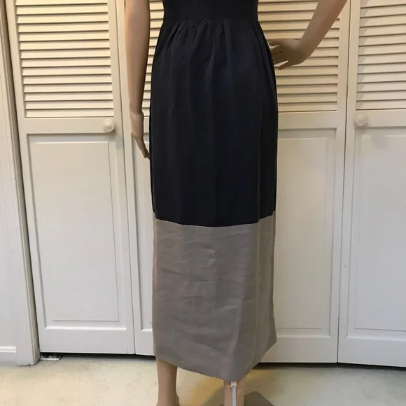 Steven Alan Colorblock Silk & Linen Blend Maxi Dress SP - Picture 4 of 12